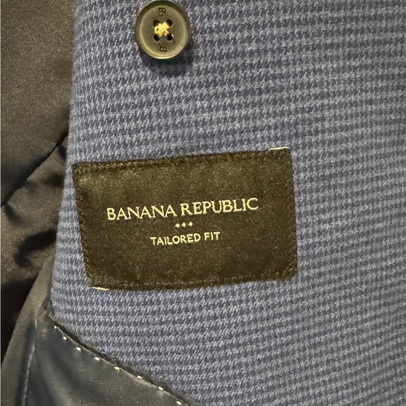 Banana Republic Textured Navy & Black Houndstooth Blazer - Picture 2 of 6